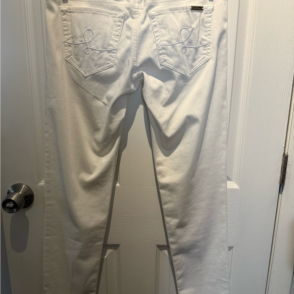 Lilly Pulitzer White Cotton Worth Skinny Resort Jeans Size 4 - Picture 5 of 11